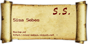 Sisa Sebes névjegykártya